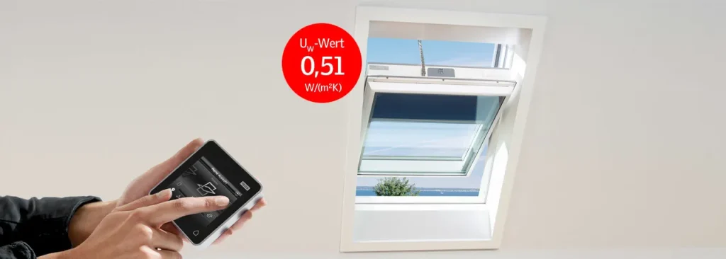 Passivhaus-Dachfenster, Blick von außen